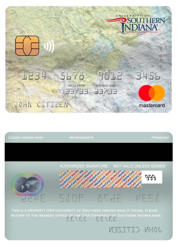 USA University of Southern Indiana bank mastercard